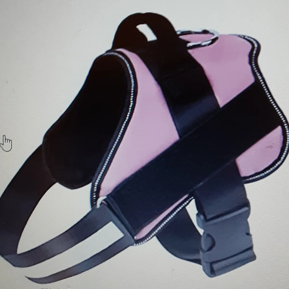 BOLUX pink & black dog harness No pull refective vest washable size Medi…